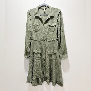 Matilda Jane Women’s Once Upon A Time Green Tree Canopy Dress Utility Size L